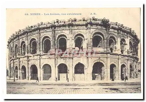 Nimes Ansichtskarte AK Les arenes vue exterieure cote ouest (amphitheatre romain)