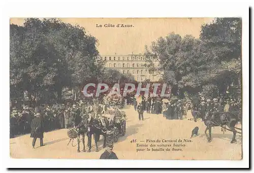 Nice Cartes postales Fetes du carnaval de Nice Entree des voitures fleuries pour la bataille des fleurs