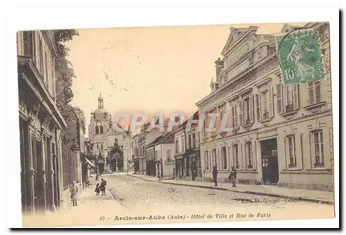 Arcis sur Aube Cartes postales Hotel de ville et rue de Paris