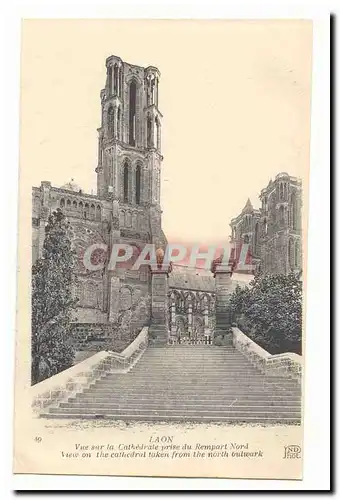 Laon Cartes postales Vue sur la cathedrale prise du remprt Nord