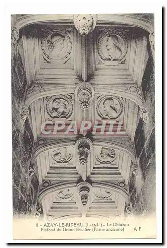 Azay le Rideau Cartes postales Le chateau Plafond du grand escalier (partie ancienne)