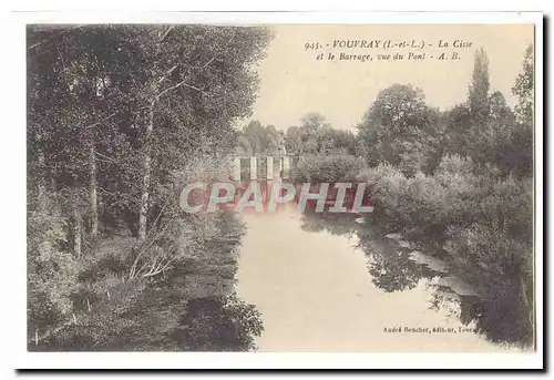 Vouvray Cartes postales La Cisse et le barrage vue du pont