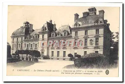 Cheverny Ansichtskarte AK Le chateau (facade Sud est) Commence au 17eme et termine en 1634