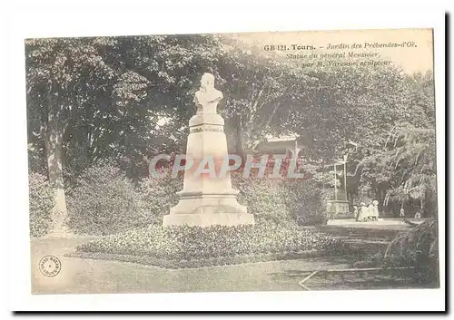 Tours Cartes postales Jardin des Prebendes d&#39Oe Statue du general Meusnier par M Varenne sculpteur