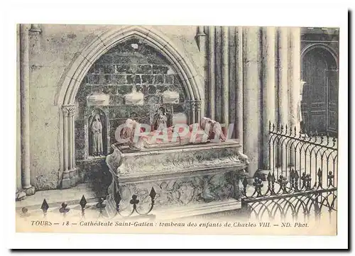 Tours Cartes postales Cathedrale Saint Gatien tombeau des enfants de Charles VIII