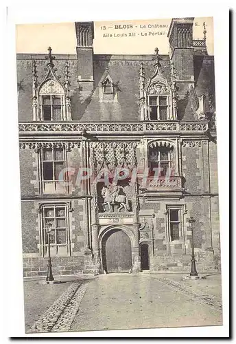 Blois Cartes postales Le chateau Aile Louis XII Le portail