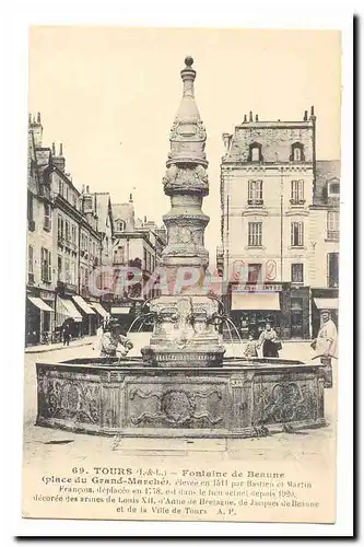 Tours Cartes postales Fontaine de Beaune (place du Grand MArche) (animee)