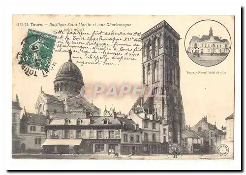 Tours Cartes postales Basilique Saint Martin et Tour Charlemagne