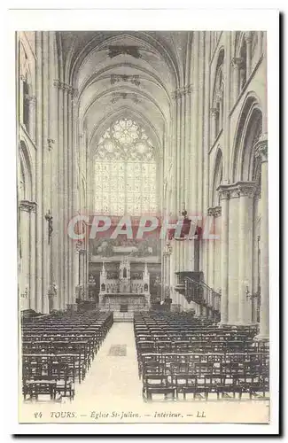 Tours Cartes postales Eglise Saint Julien Interieur