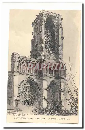 Cartes postales Cathedrale de Soissons Facade