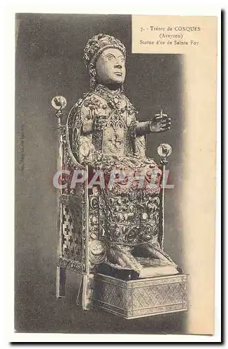 Tresor de Conques Cartes postales Statue d'or de Sainte Foy