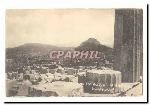 Grece Cartes postales View from the Acropolis Athens Lycabettos