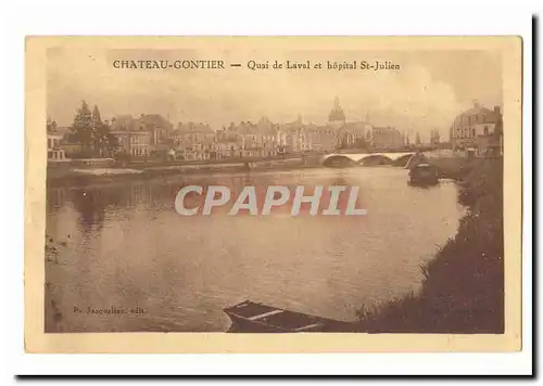 Chateau Gontier Ansichtskarte AK Quai de LAval et hopital St Julien