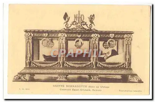 Saint Bernadette dans sa chasse Cartes postales Couvent Saint Gildard Nevers