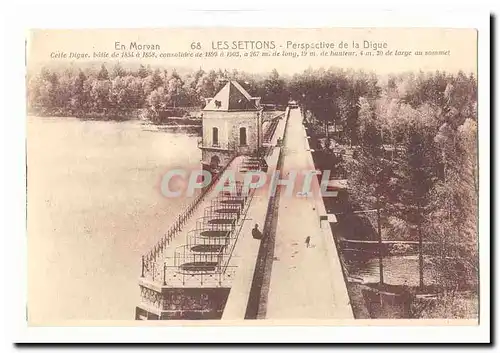 Les Settons Cartes postales Perspective de la digue