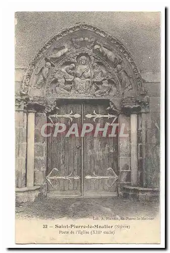 Saint Pierre le Moutier Ansichtskarte AK Porte de l&#39eglise (13eme)