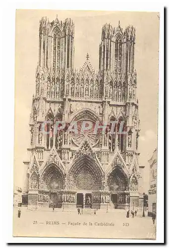 Reims Cartes postales Facade de la cathedrale