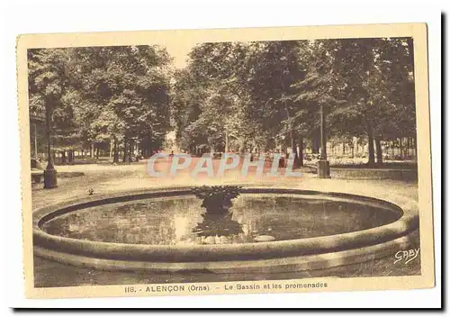 Alencon Cartes postales Le bassin et les promenades