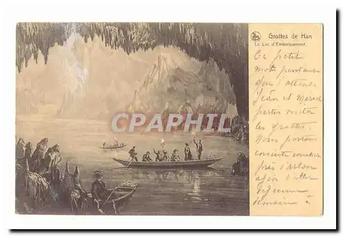 Belgique Cartes postales Grottes de Han Le lac d�embarquement