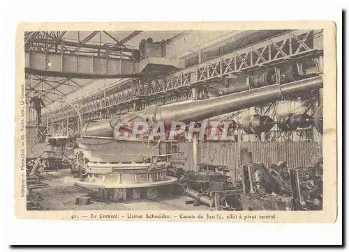 Le Creusot Cartes postales Usines Schneider Canon de 320 mm affut a pivot central