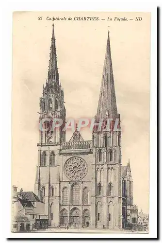 Cathedrale de Chartres Ansichtskarte AK La facade