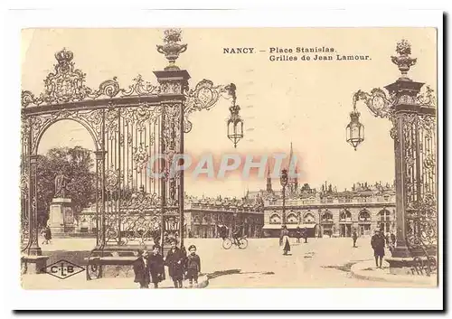 Nancy Cartes postales place Stanislas Grilles de Jean Lamour (enfants)