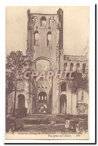 Ancienne abbaye de Jumieges Ansichtskarte AK Eglise Notre Dame Vue prise du choeur