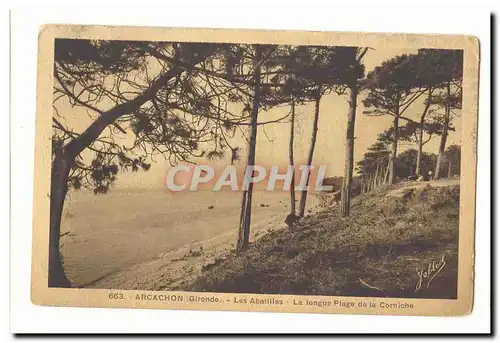 Arcachon Ansichtskarte AK Les Abatilles La longue plage de la corniche