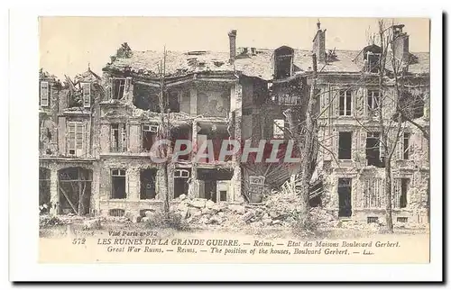 Les ruines de la grande guerre Reims Ansichtskarte AK Etat des maisons Boulevard Gerbert