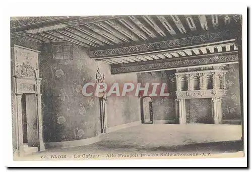 Blois Cartes postales Le chateau Aile Francois 1er La salle d&#39honneur