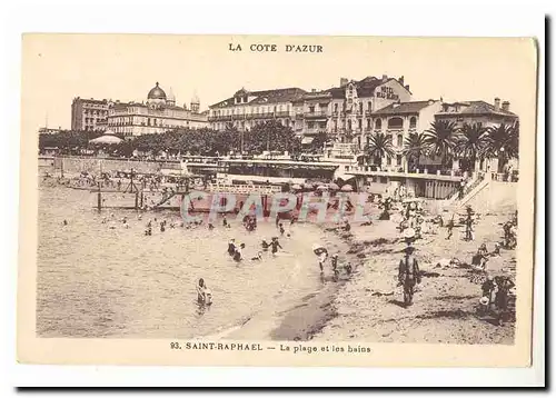 Saint Raphael Cartes postales La plage et les bains