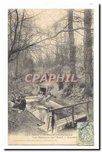 Saint Just en Chaussee Cartes postales les sources de l&#39Arre Lavoir (animee lavoir lavandieres)