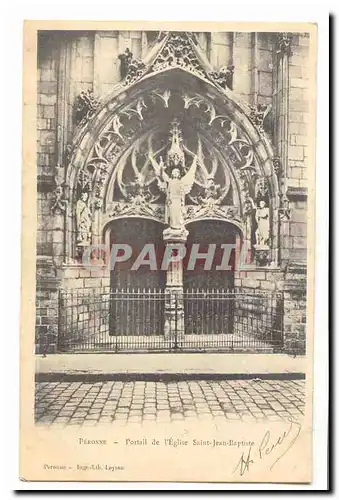 Peronne Cartes postales portail de l&#39eglise Saint Jean Baptiste