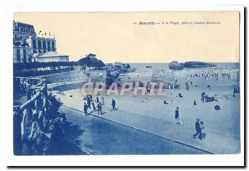 Biarritz Ansichtskarte AK A la plage pres le Casino Bellevue