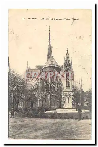 Paris (4eme) Cartes postales Abside et square notre DAme