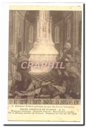 St SAvin Ansichtskarte AK Eglise abbatiale Comment St Savin guerissait kes gens de diverses infirmites