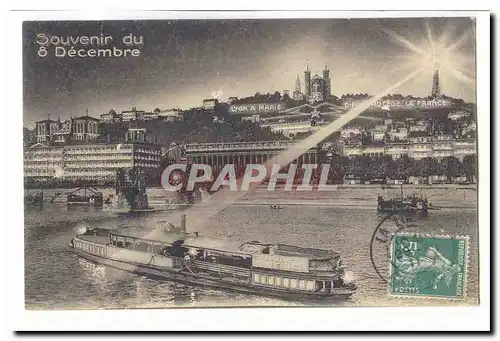 Lyon Ansichtskarte AK Souvenir du 8 decembre (bateau chocolat Menier)