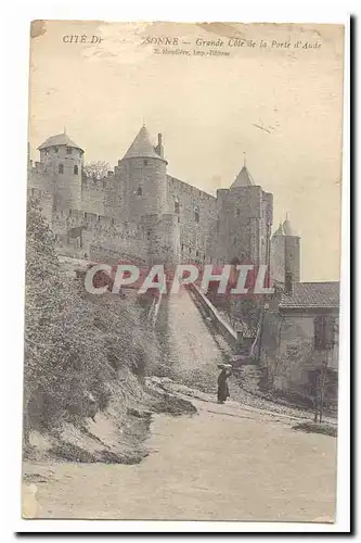 Cite de CArcassonne Cartes postales Grande cote de la porte d&#39aude