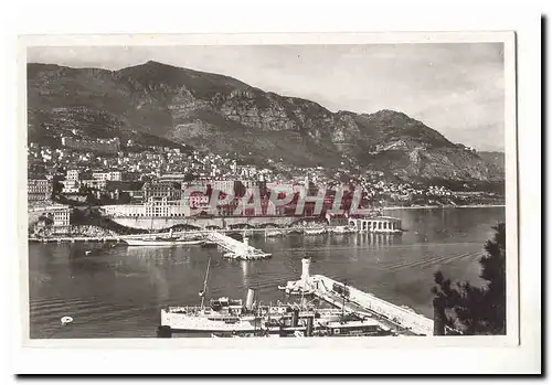 Monaco Cartes postales moderne L&#39entree du port et vue sur Motne Carlo (bateau)