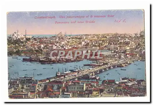 Turquie Turkey Constantinople Cartes postales Vue panoramique et le nouveau pont
