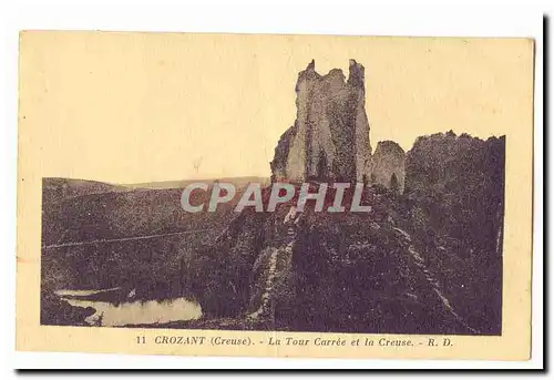 Crozant (Creuse) Ansichtskarte AK La tour carree et la Creuse