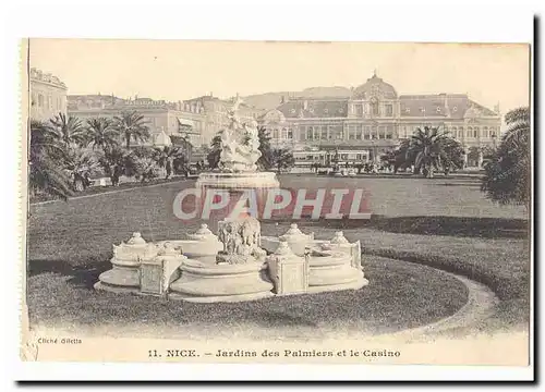 Nice Cartes postales Jardins des palmiers et le casino