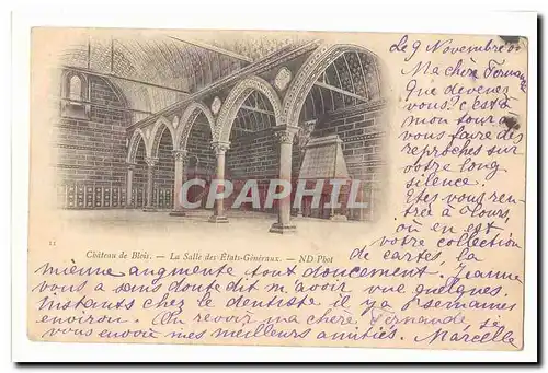 Blois Cartes postales Chateau LA salles des Etats Generaux