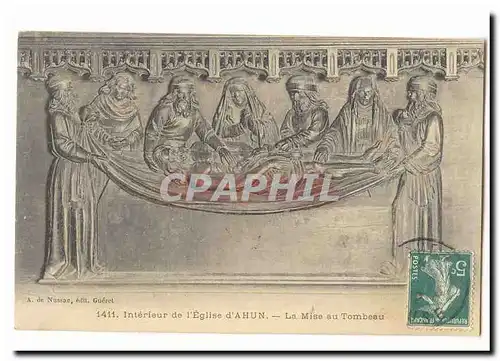 Interieur de l&#39eglise d&#39Ahun Cartes postales La mise au tombeau