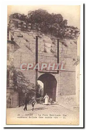 Dinan Cartes postales La porte Saint Louis Vue exterieure (enfants passants tres animee)