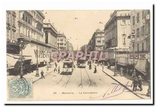 Marseille Ansichtskarte AK La cannebiere (tres animee) (tramway)