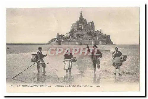 Le Mont Saint Michel Ansichtskarte AK Pecheurs des Greves et Coquetieres