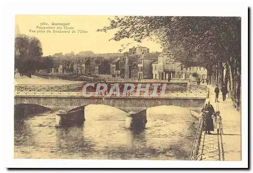 Quimper Ansichtskarte AK Perspective des quais Vue prise du boulevard de l&#39odet