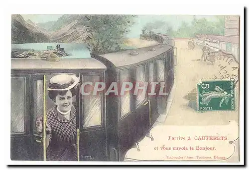 Cauterets Cartes postales J&#39arrive a Cauterets et vous envoie le bonjour (train)