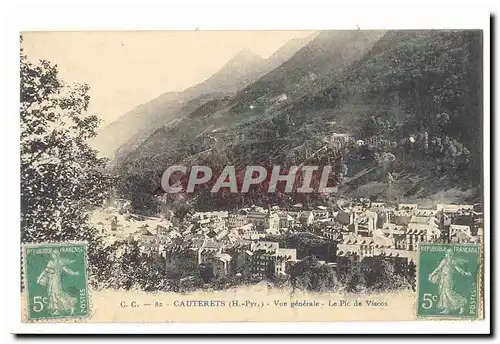 CAuterets Cartes postales Vue generale Le pic de Viscos